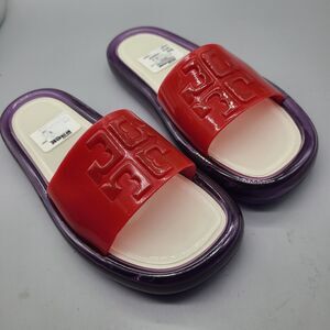 Tory Burch sandals Womens US 6 Bubble Jelly Slides Red Purple Slip On new $188